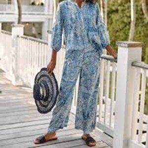 NWT JOHNNY WAS Silk Print LAUCHLEN PANT